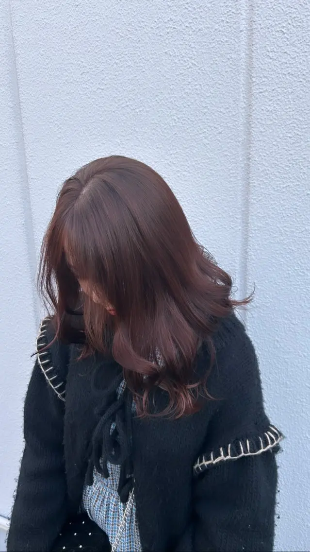 カラー ボルドーカラー ブラウンカラー ケアカラー/レイヤー ケンショウのヘアスタイル