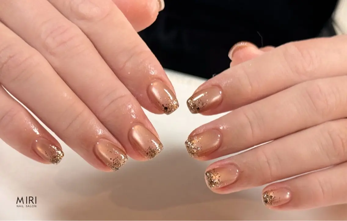 ネイル グラデーション ラメ(グリッター) ラメグラデーション ハンドネイル Miri nail salonのネイルデザイン