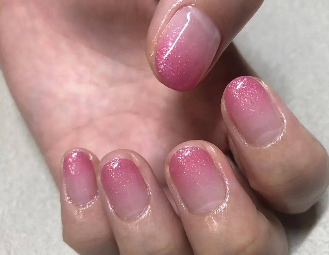 ネイル ピンク パラあり！フィルイン 美フォルムのネイルデザイン