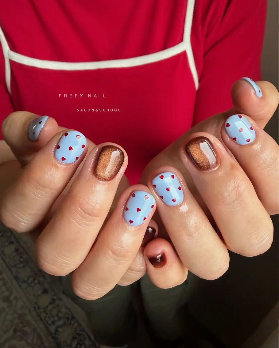 ネイル ドット ハート ハンドネイル ハンドケア freex nail /ニュアンス/個性派のネイルデザイン