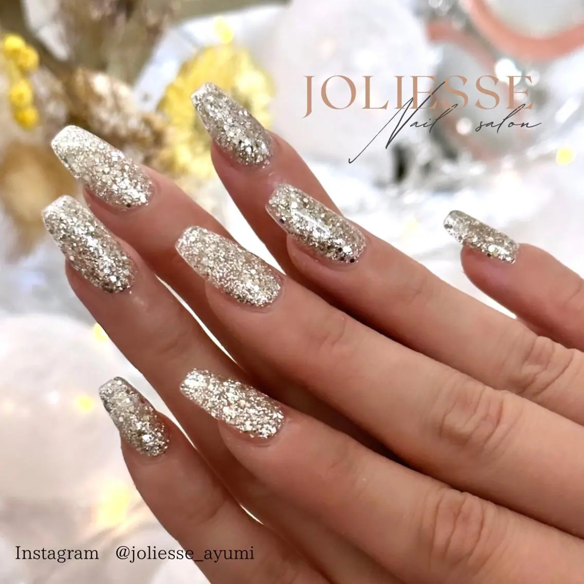 ネイル ラメ(グリッター) ワンカラーネイル ハンドネイル JOLIESSE Ayumiのネイルデザイン