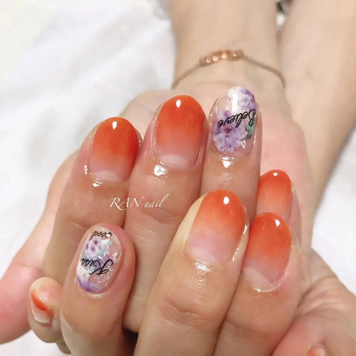 ネイル アートネイル フラワーネイル フットネイル グラデーション オフィスネイル ハンドネイル フットネイル RAN nailのネイルデザイン