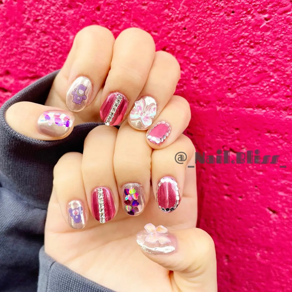 ネイル ミラーネイル ハンドネイル NAIL BLISSのネイルデザイン