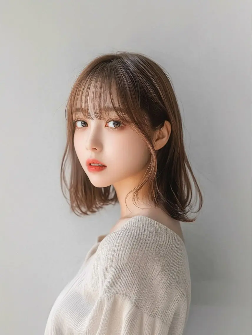 ミディアム よしずみ れいなのヘアスタイル