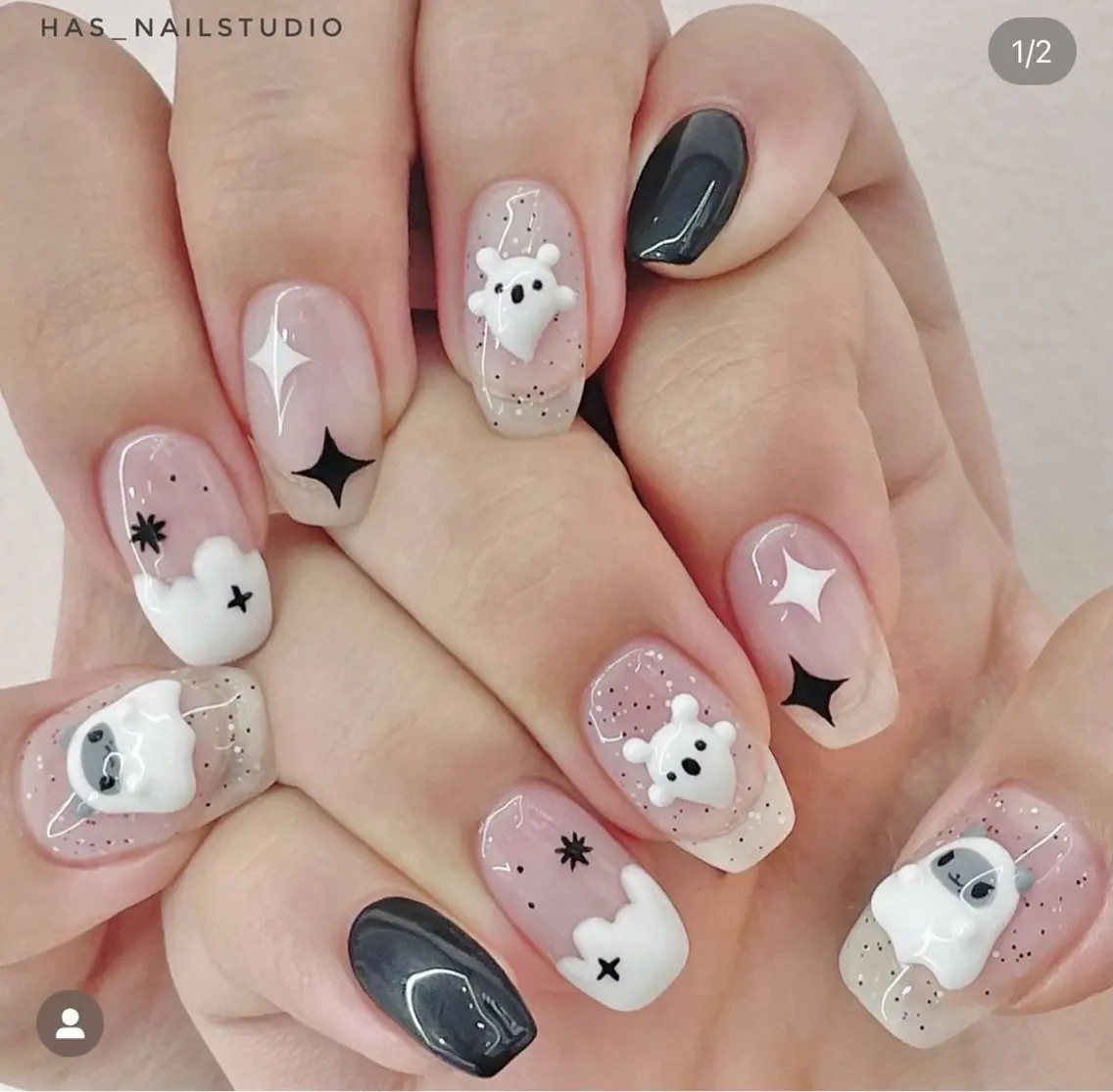 ネイル マグネットネイル ミラーネイル ネイルチップ 冬ネイル Lee Nailsのネイルデザイン