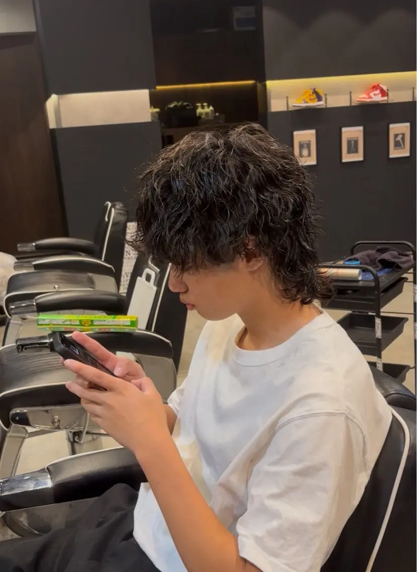 メンズカット+パーマモデルの写真