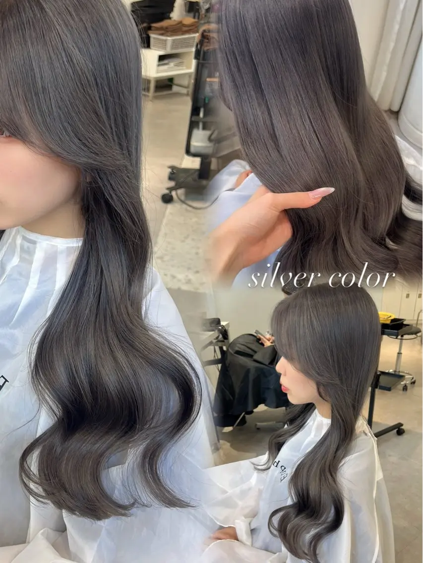 ロング カラー ブリーチ カット ヘアカラー 🤍韓国うる艶カラー YUKI🤍のヘアスタイル