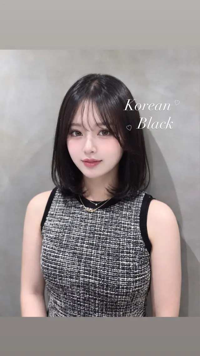 ミディアム カラー 黒髪 ヘアカラー トリートメント girly上品ヘア 🎀／ベージュikuのヘアスタイル
