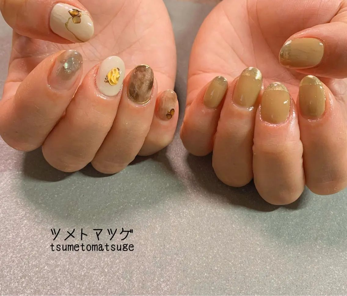 ショート ネイル アートネイル ハンドネイル ツメトマツゲ .のネイルデザイン