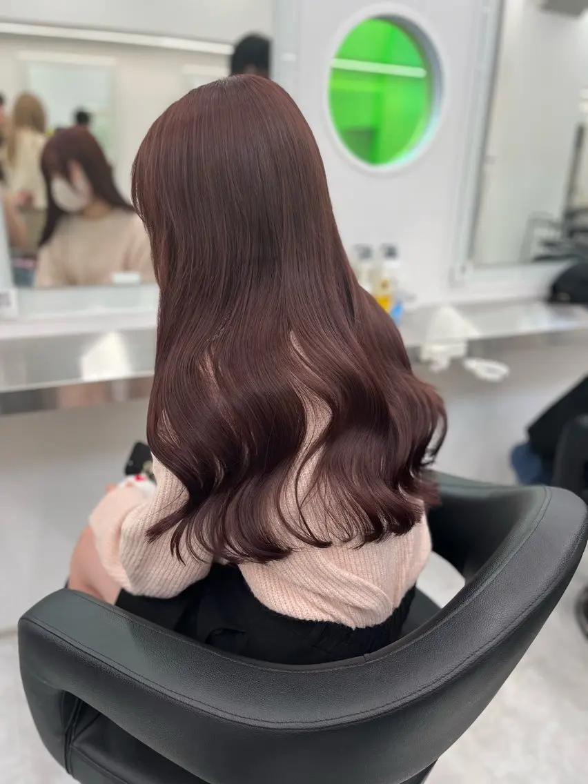 ロング カット ヘアカラー トリートメント ヘアセット 🍒韓国暖色ヘア NO.1🍒🪽のヘアスタイル