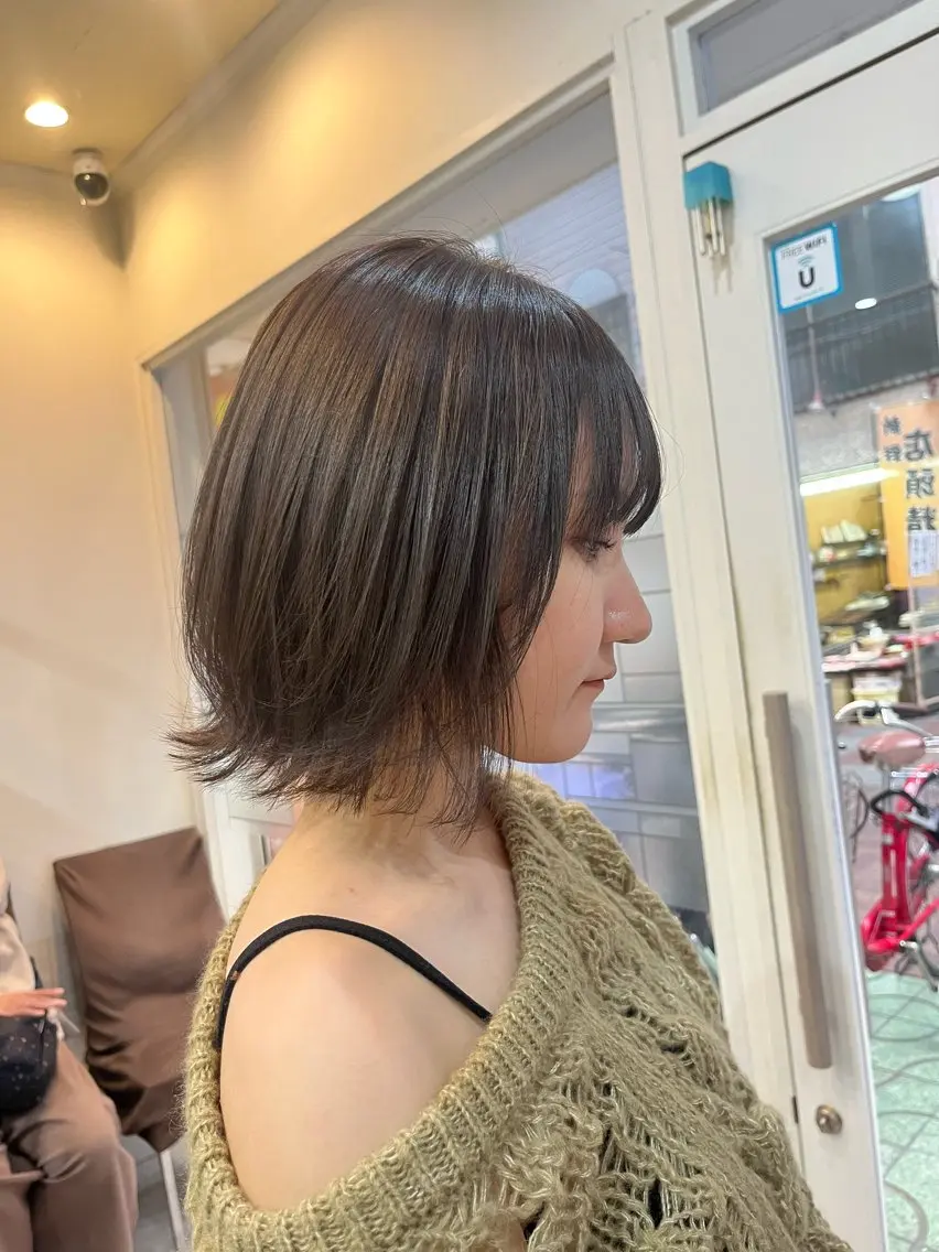 ミディアム カラー カット ヘアカラー トリートメント 艶髪🥣透明感カラー 🫧前田奈津実のヘアスタイル