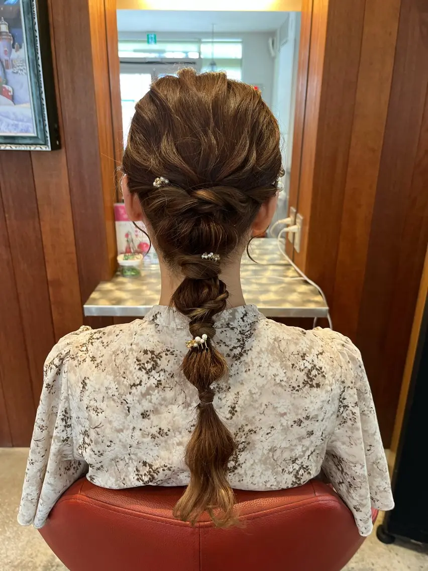 ロング ヘアアレンジ 結婚式・ブライダル ヘアセット 近 沙織のヘアスタイル