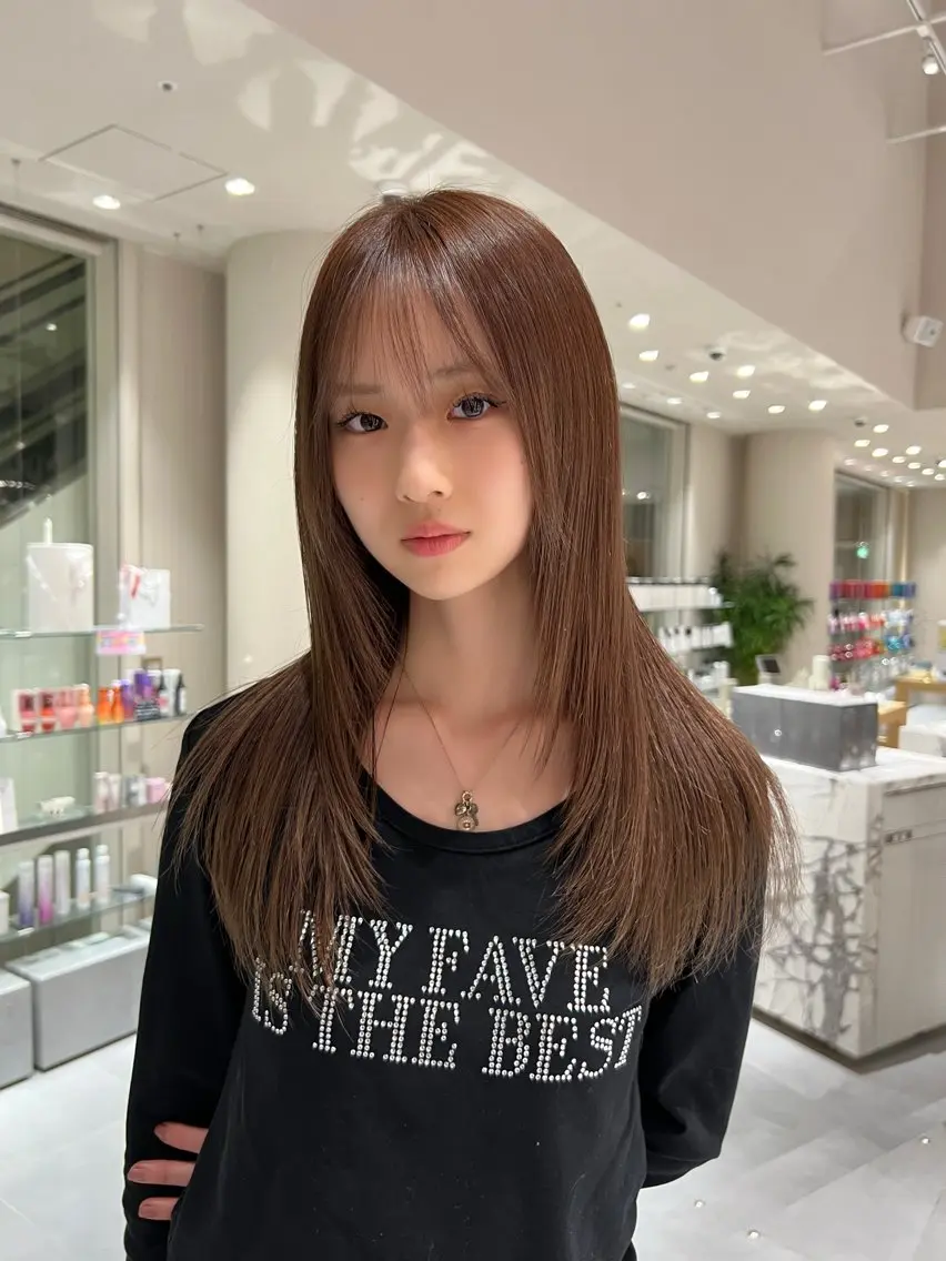 セミロング カラー 韓国風ヘア レイヤーカット 清水 翔太のヘアスタイル