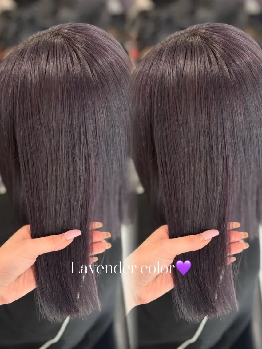 ミディアム カラー ラベンダーカラー ヘアカラー トリートメント 艶カラー/オリーブ ボブ/miyuu🥣のヘアスタイル