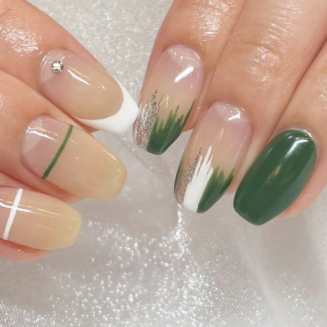 ネイル グリーン ハンドネイル Tsukahara 🌷仙台PARCOのネイルデザイン