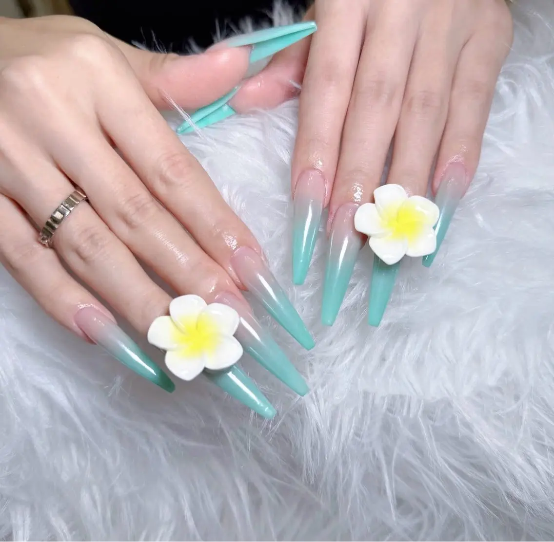 ネイル チークネイル 長さ出し フラッシュネイル フレンチネイル グラデーション ハンドネイル Lenie Nail Salonのネイルデザイン