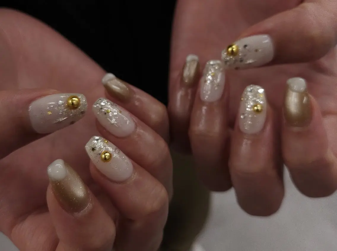 ネイル ジェルネイル マグネットネイル 持ち込み パラジェル 冬ネイル ハンドネイル puku nail 🌼kazu🌼のネイルデザイン