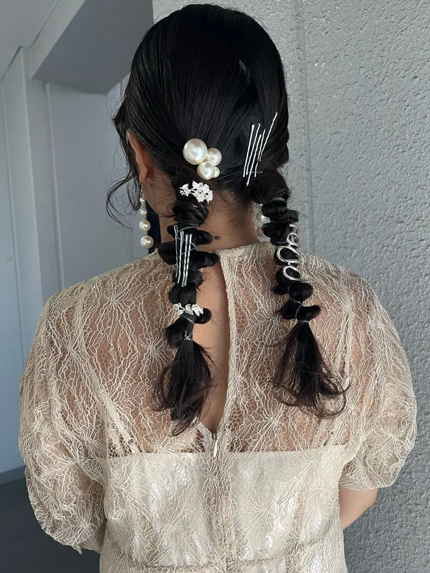 セミロング ヘアアレンジ カラーパティシエ facce🌼ikoのヘアスタイル