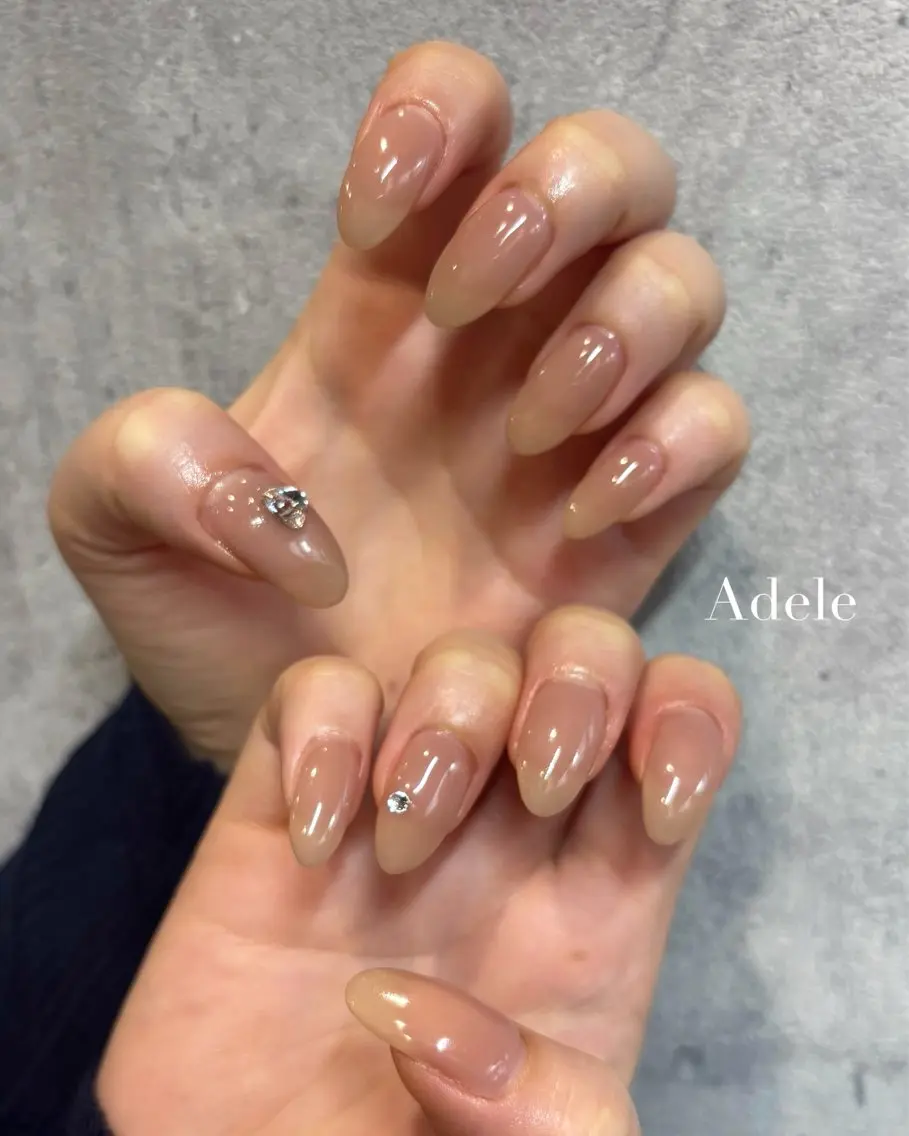 ネイル ラメ(グリッター) ワンカラーネイル ハンドネイル Adele saraのネイルデザイン