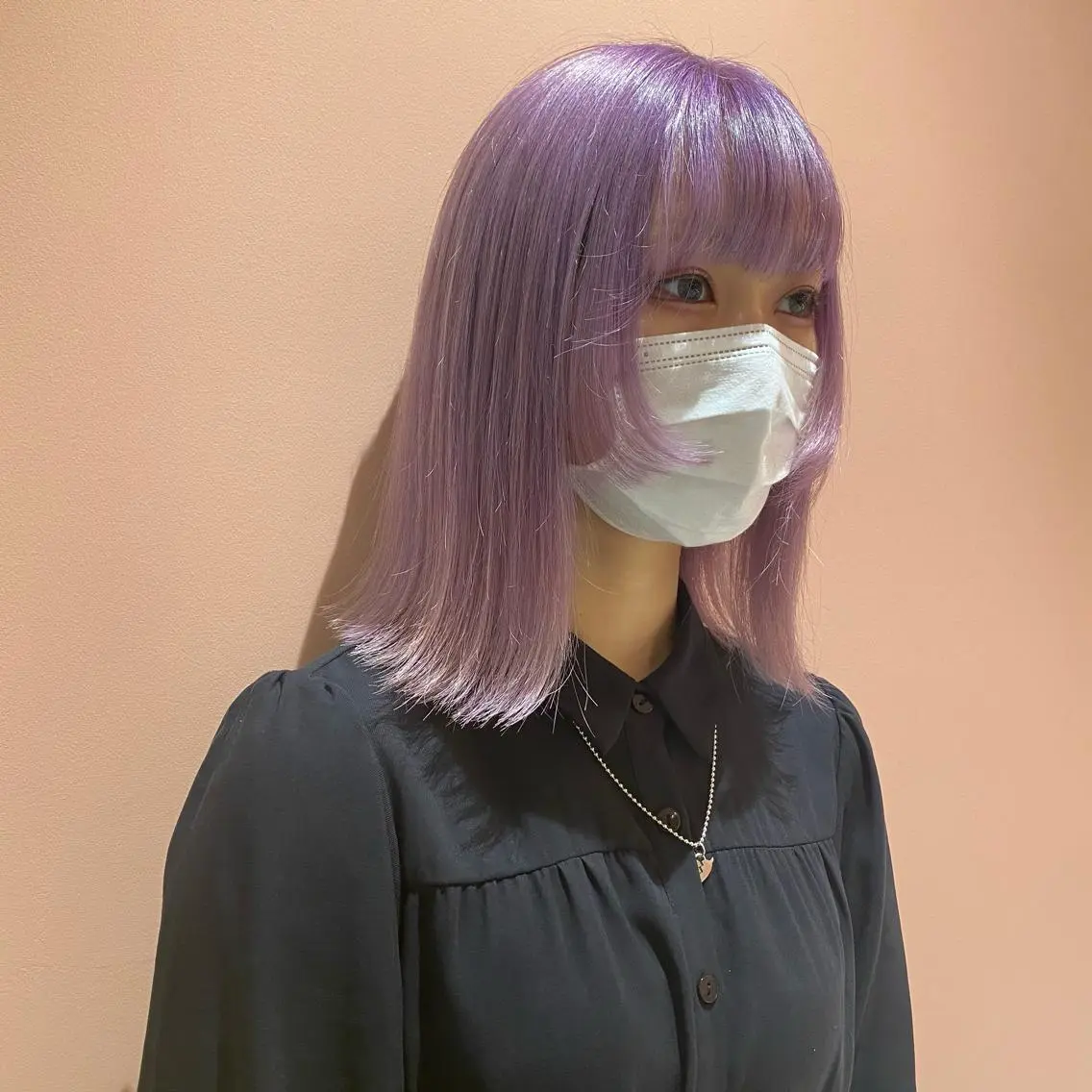 ミディアム カラー パープルカラー ORIKA 美容室のヘアスタイル
