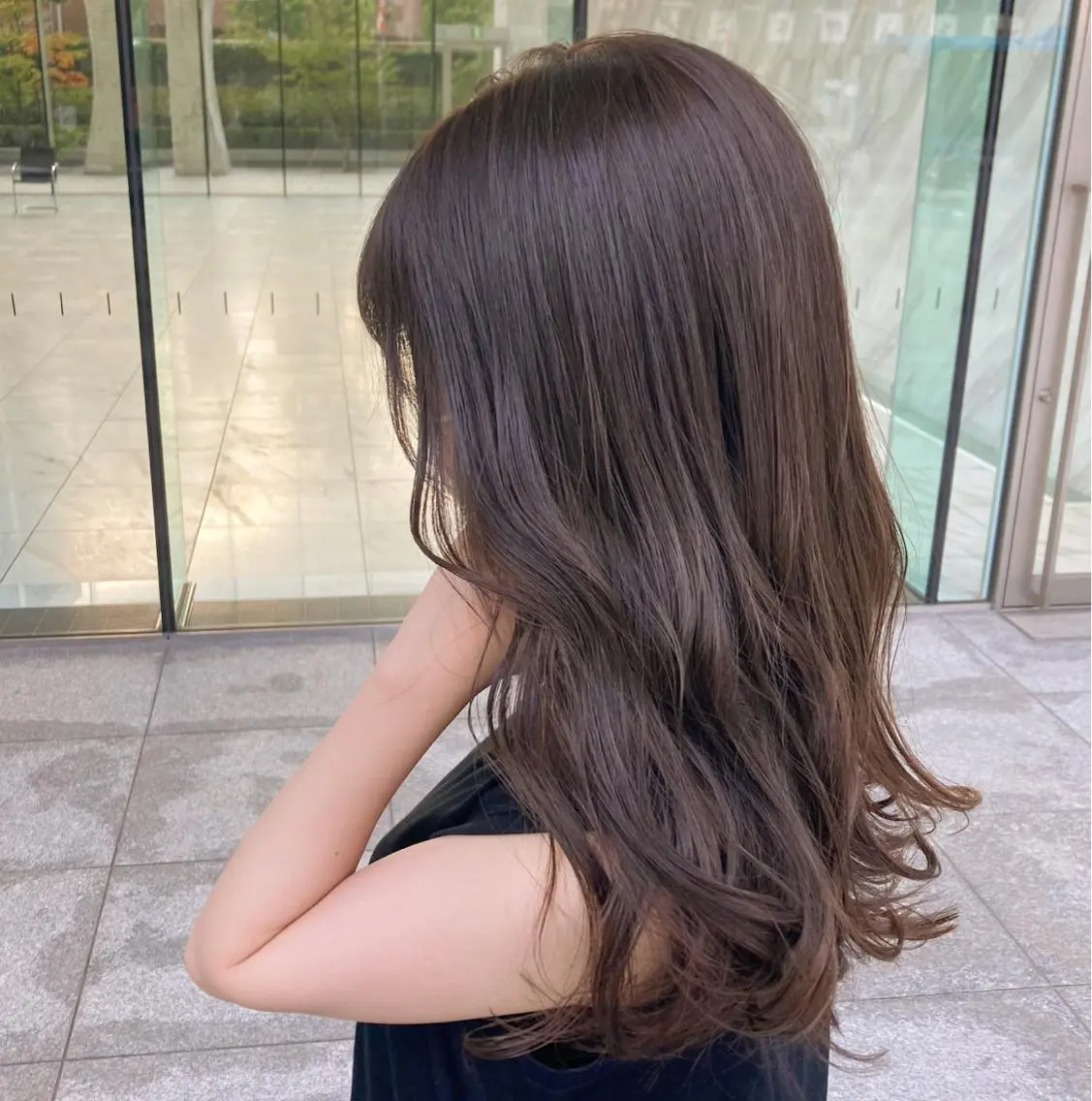 ロング カラー グレージュ モカグレージュ カット ヘアカラー トリートメント 💖ブリーチなし透明 感💖ASAHIのヘアスタイル