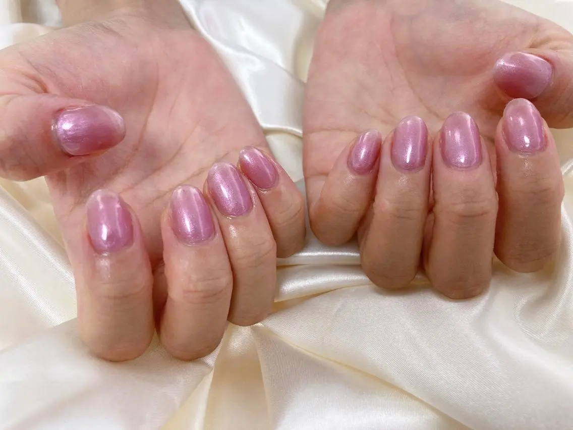 ネイル ワンカラーネイル ピンク ハンドネイル mogunail &blowのネイルデザイン