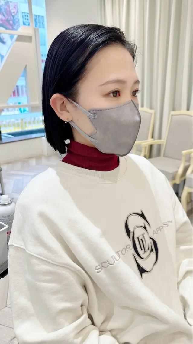 ミディアム カラー グレージュ イルミナカラー オリーブグレージュ オリーブグレー ボブ カット ヘアカラー 小顔レイヤー/ ベージュ🤍Rieのヘアスタイル