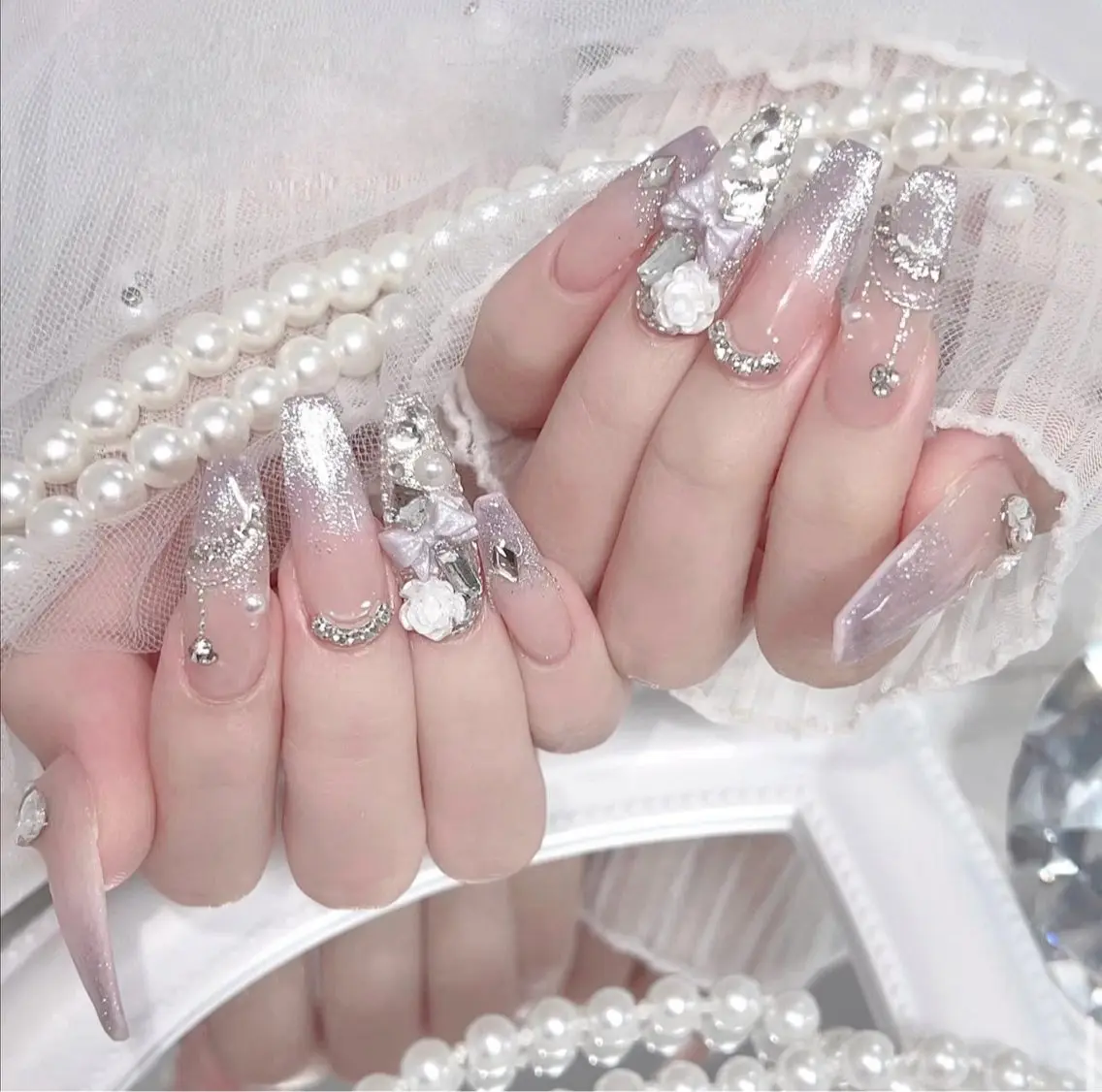 ネイル アートネイル 成人式 ジェルネイル ニュアンスネイル 夏ネイル ハンドネイル neco H.babynailのネイルデザイン
