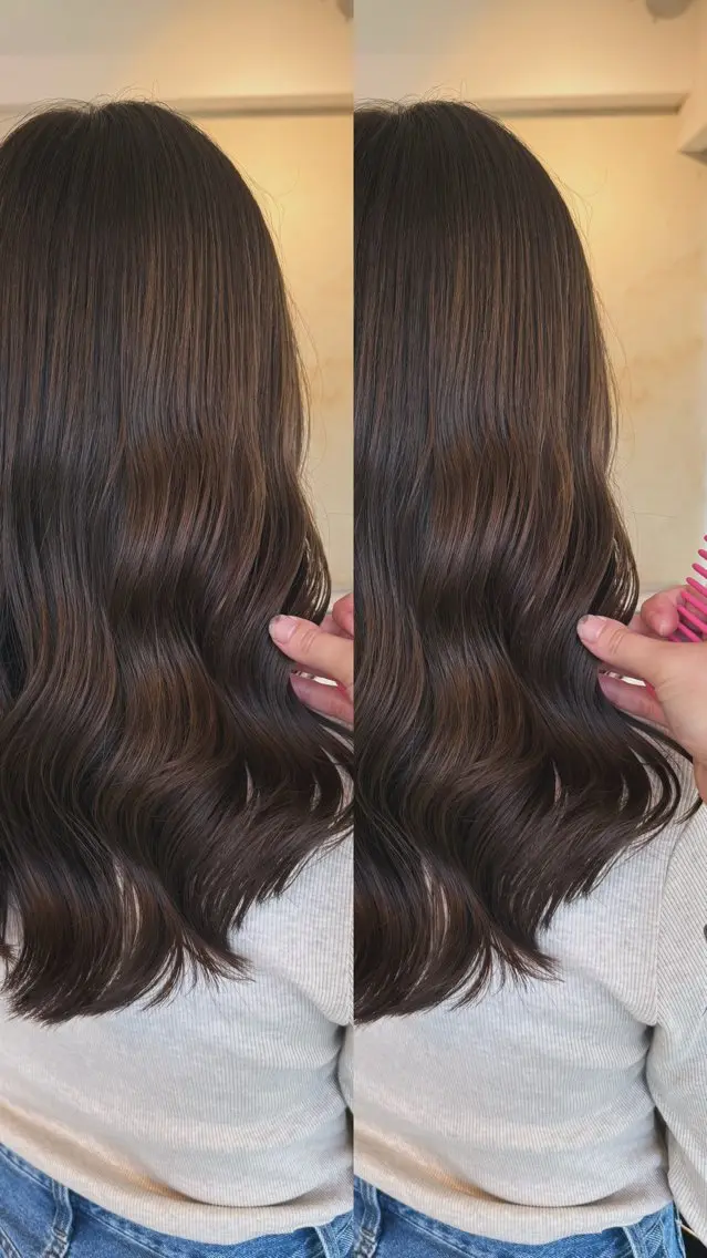 ロング カット ヘアカラー トリートメント 福田花音/ブリーチ なしカラー/顔周りのヘアスタイル