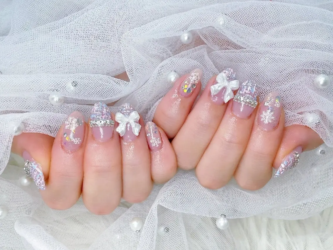 ネイル チークネイル 長さ出し フラッシュネイル フレンチネイル ジェルネイル Chouette Nailのネイルデザイン