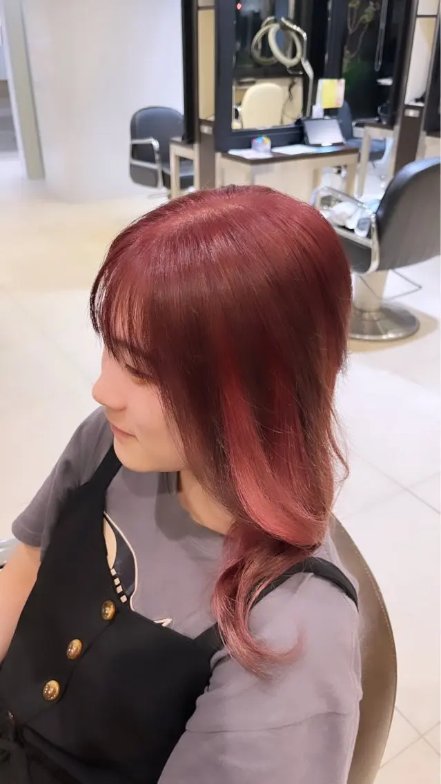 ロング カラー ヘアアレンジ ブラウンカラー ピンクカラー ピンクブラウン juri / 韓国ヘアのヘアスタイル