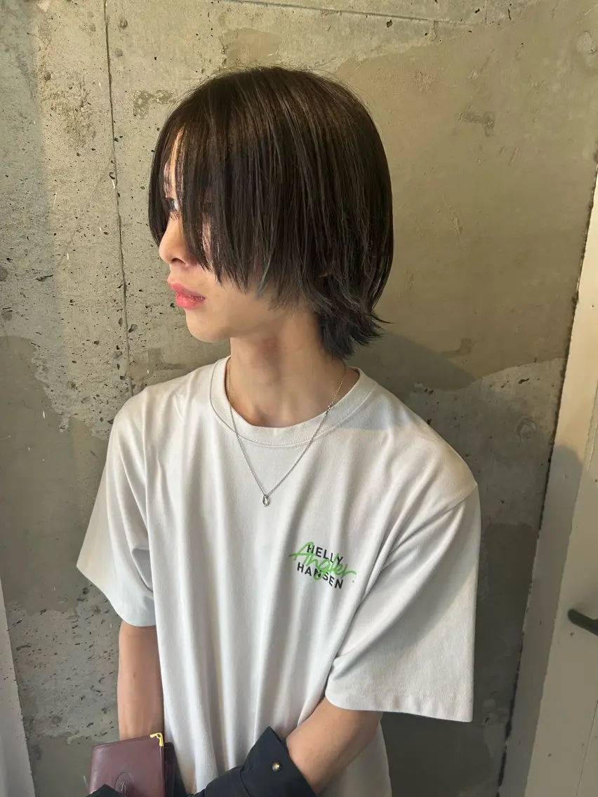 ショート カラー アッシュ ボブ ウルフカット カット ヘアカラー トリートメント ウルフカット レイヤーカット上柿のヘアスタイル