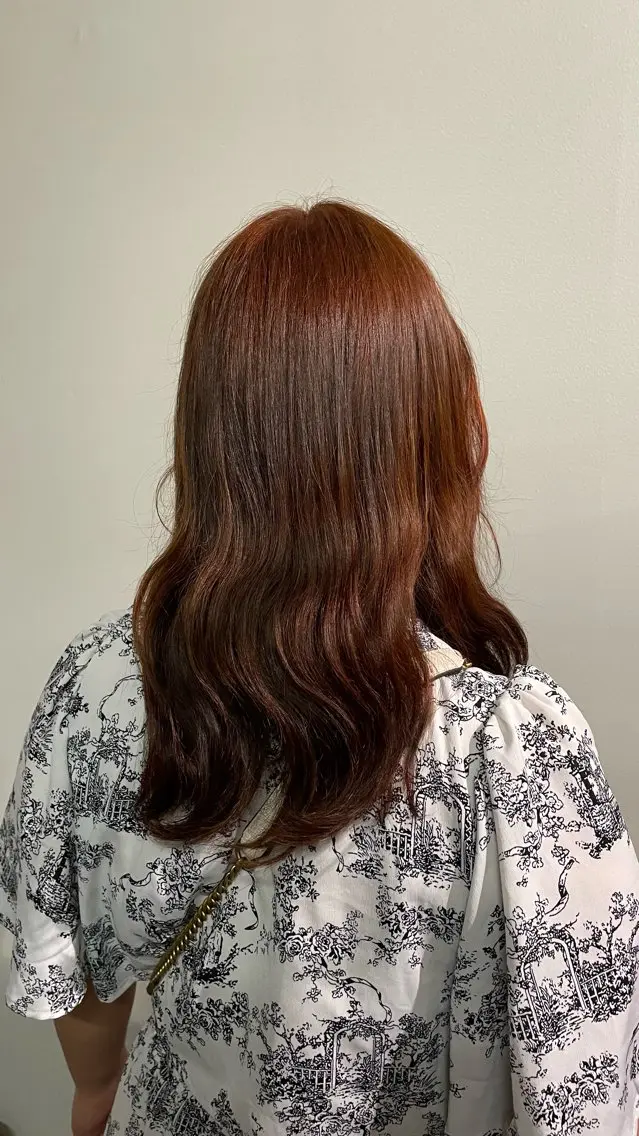 カラー ブリーチ ブラウンカラー 透明感カラー ダブルカラー ブリーチなしカラー ヘアカラー 都築 あんずのヘアスタイル