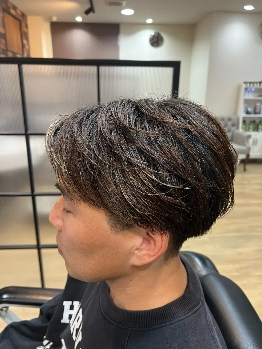 メンズ カット パーマ／メンズ ／ピンパーマ/横山のヘアスタイル