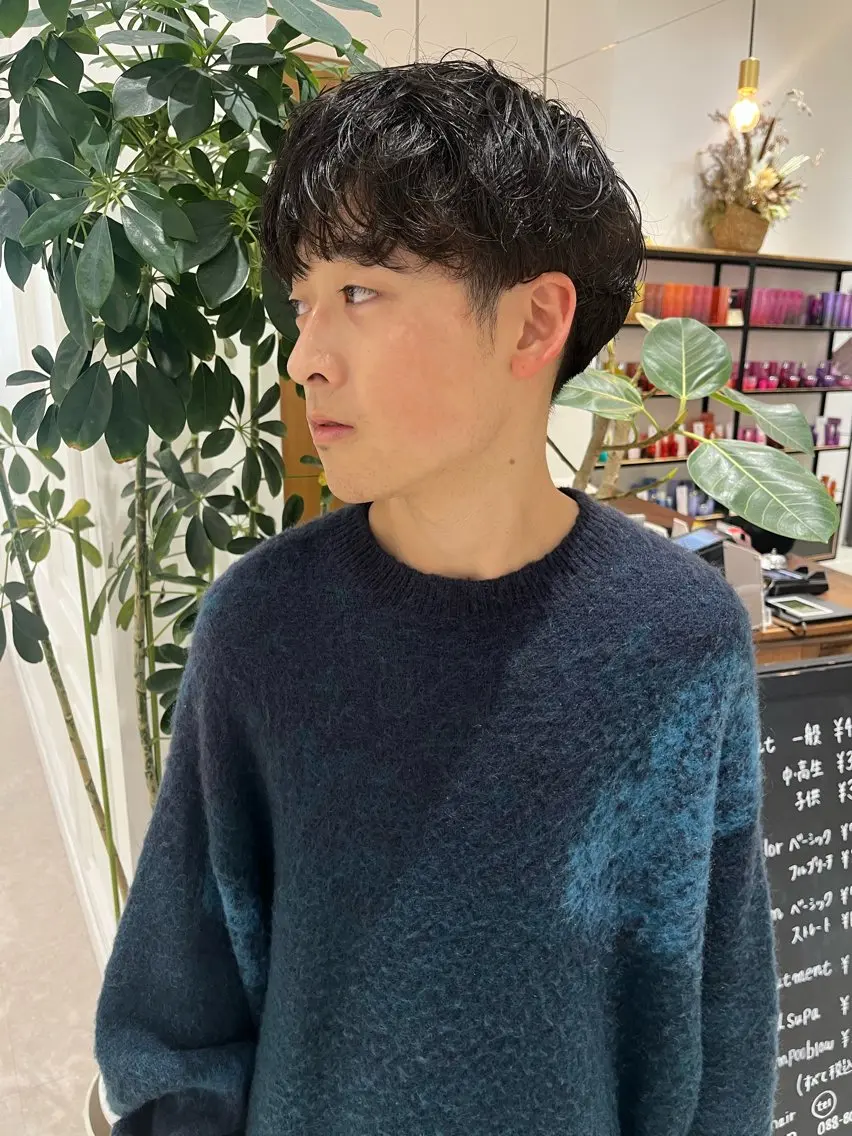 パーマ メンズ メンズパーマ 岡田 望愛🫧のヘアスタイル