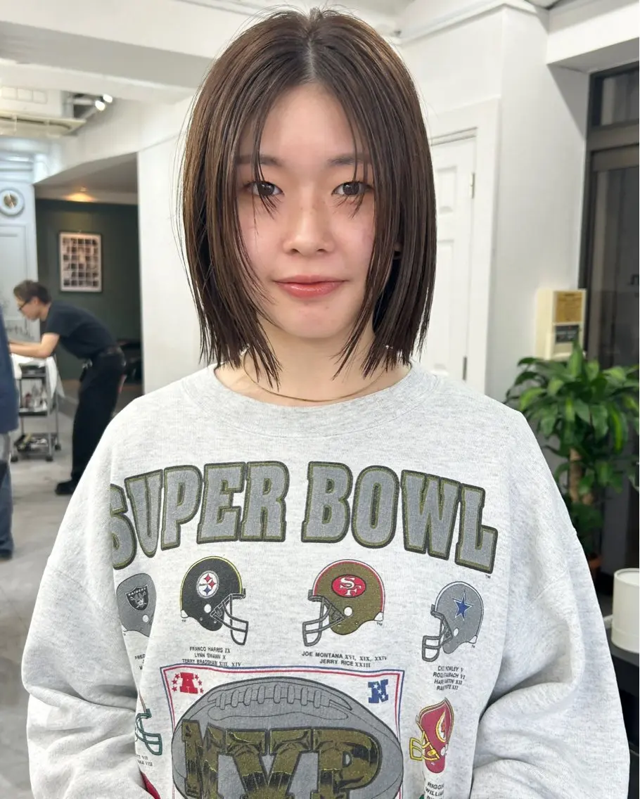 ミディアム カラー カット ヘアカラー トリートメント レイヤーボブ/ 艶カラー/サナ🌼のヘアスタイル