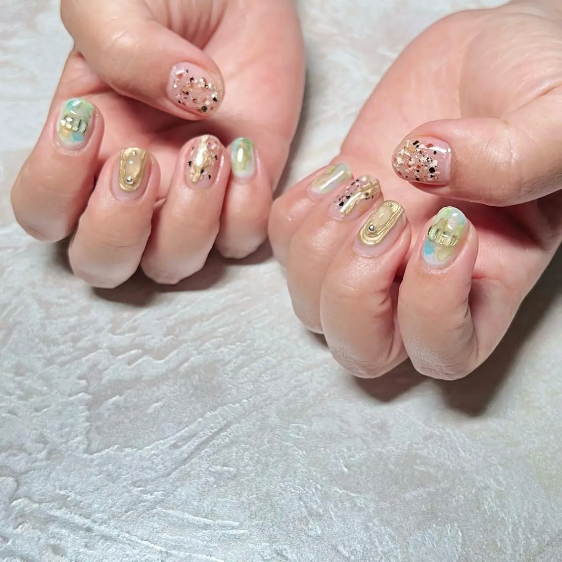 ネイル マグネットネイル ニュアンスネイル ショートネイル gemickle nailのネイルデザイン