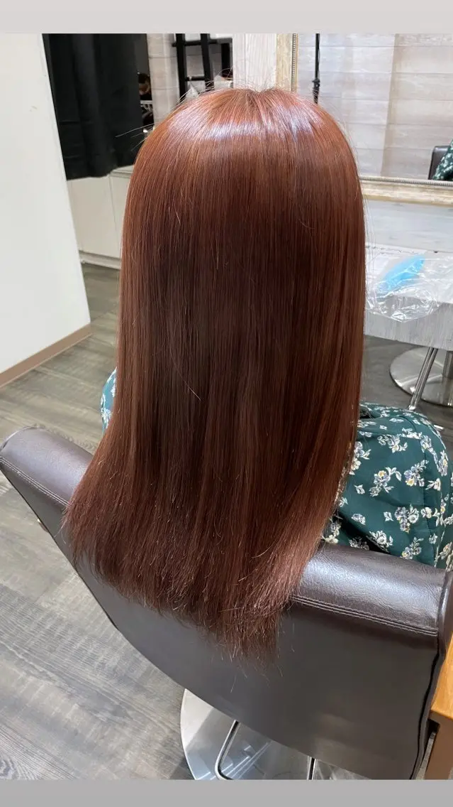 カラー オレンジ mignon あゆみのヘアスタイル