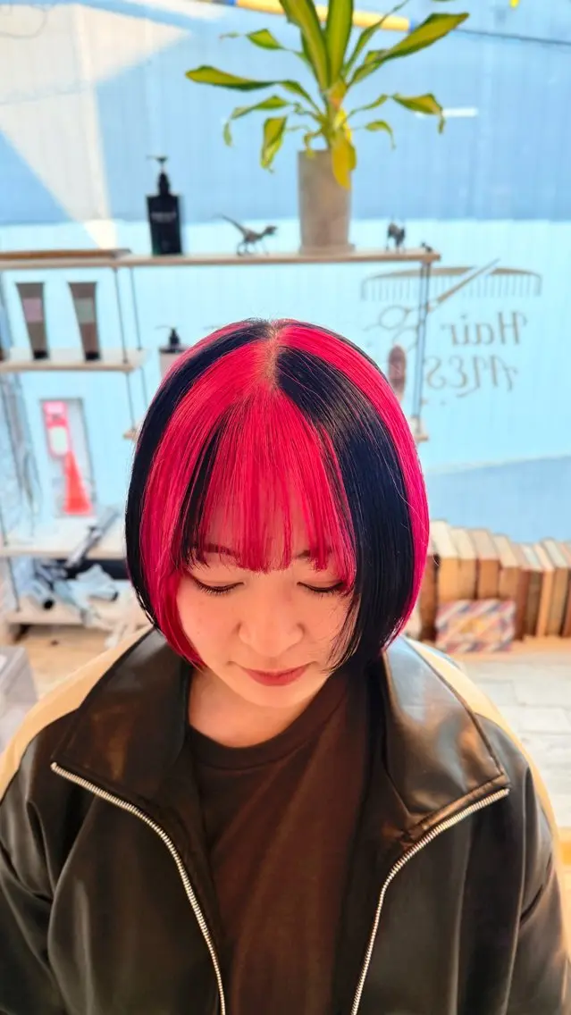 ミディアム カラー カット ヘアカラー トリートメント ウルフレイヤー エクステ/kokiのヘアスタイル