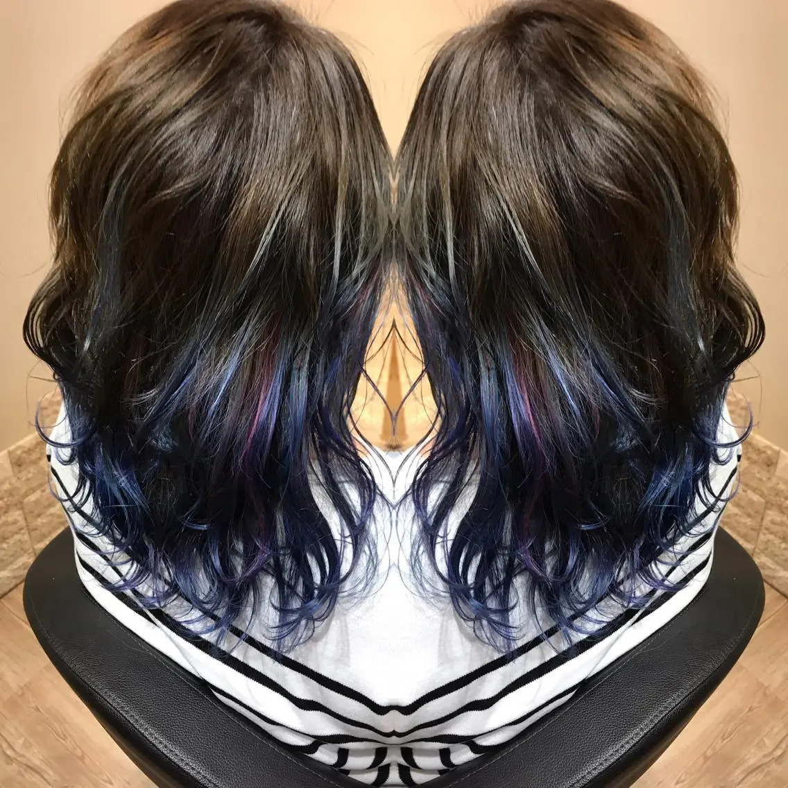 セミロング カラー グラデーションカラー 大久保 隆蔵のヘアスタイル
