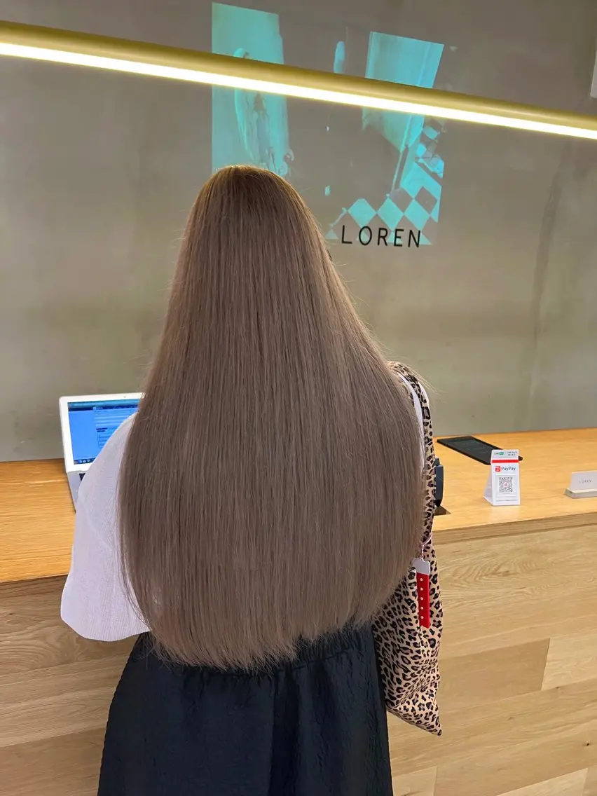 ロング 似合わせレイヤー ＆縮毛矯正のヘアスタイル