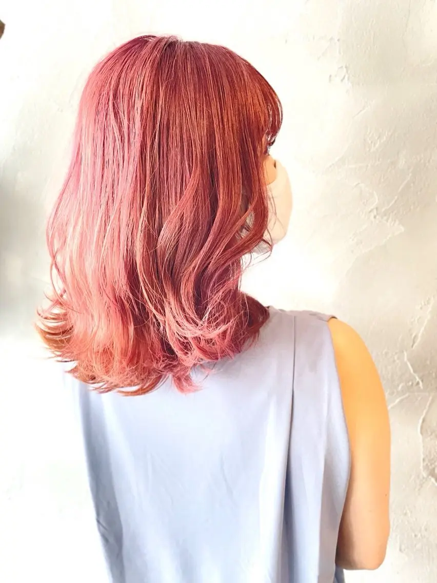 ミディアム カラー ピンクカラー Kayo🐬 /ピンク系カラー🎀のヘアスタイル