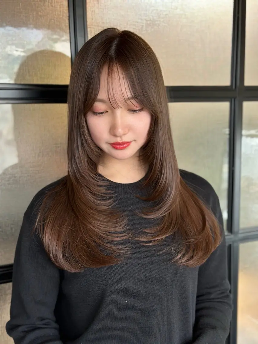 ロング レイヤーカット ワンホンレイヤー 髪質改善/美髪矯正 🪼土屋そーたのヘアスタイル