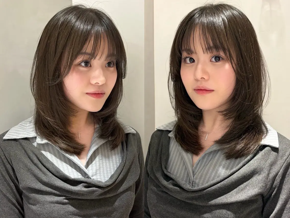 ミディアム カラー -みつま はるな-のヘアスタイル