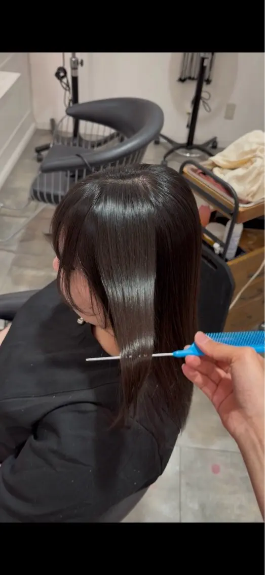 セミロング 髪質改善 縮毛矯正 カットカラーモデル 募集中/来実🎀のヘアスタイル