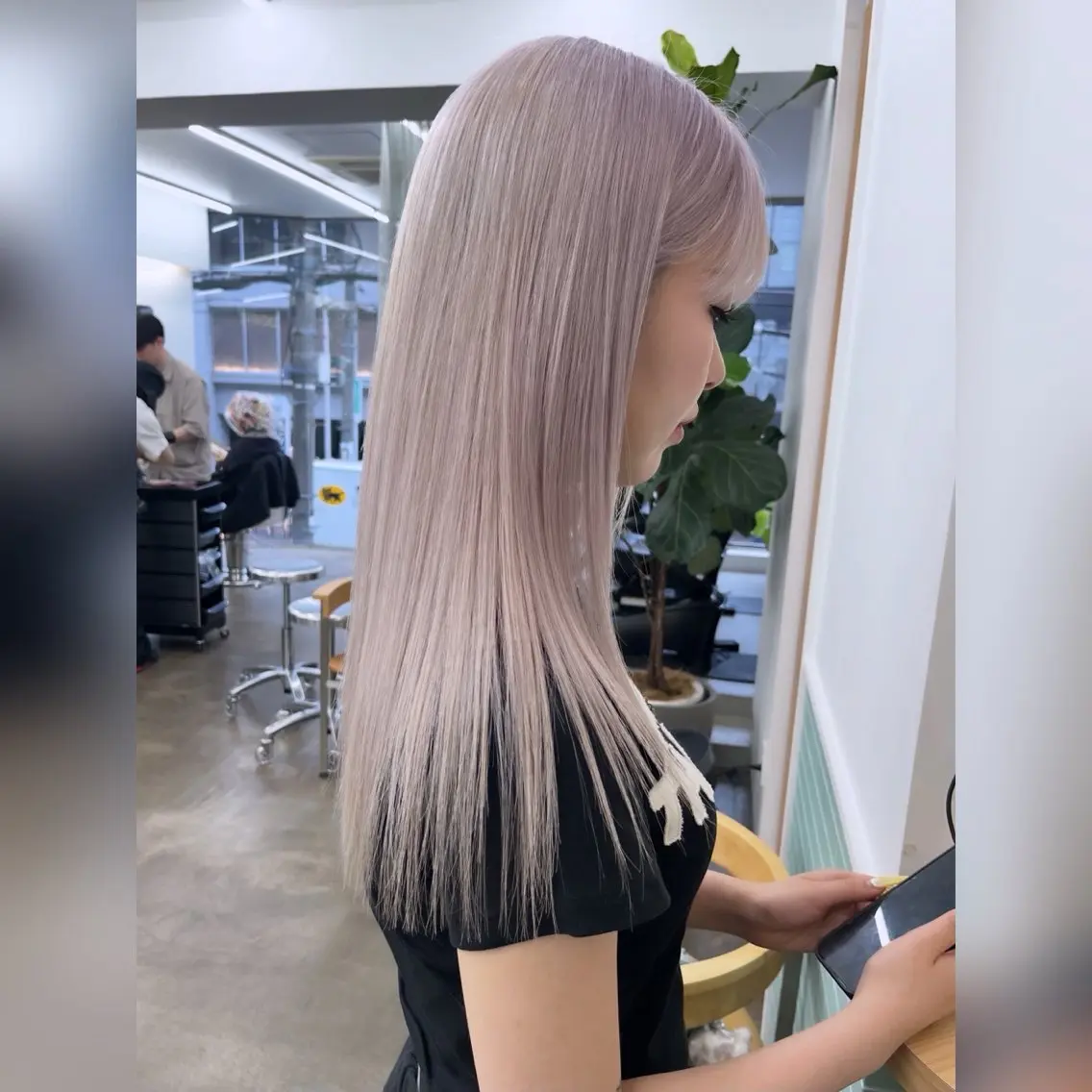 セミロング カラー カット ヘアカラー ムード造るハイトーン ケアブリーチ/ユウキのヘアスタイル