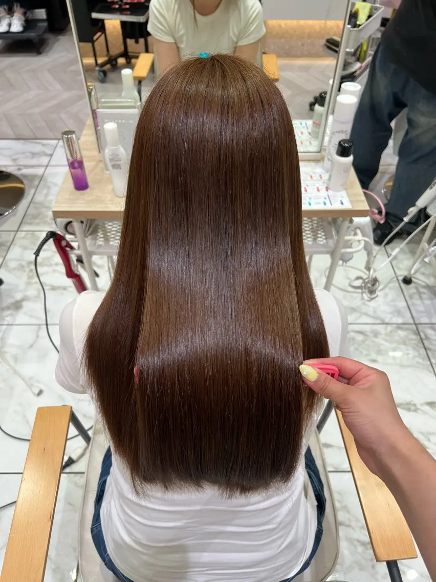 ロング カット 縮毛矯正 酸性ストレート人気 No,1/カスミ🩰のヘアスタイル