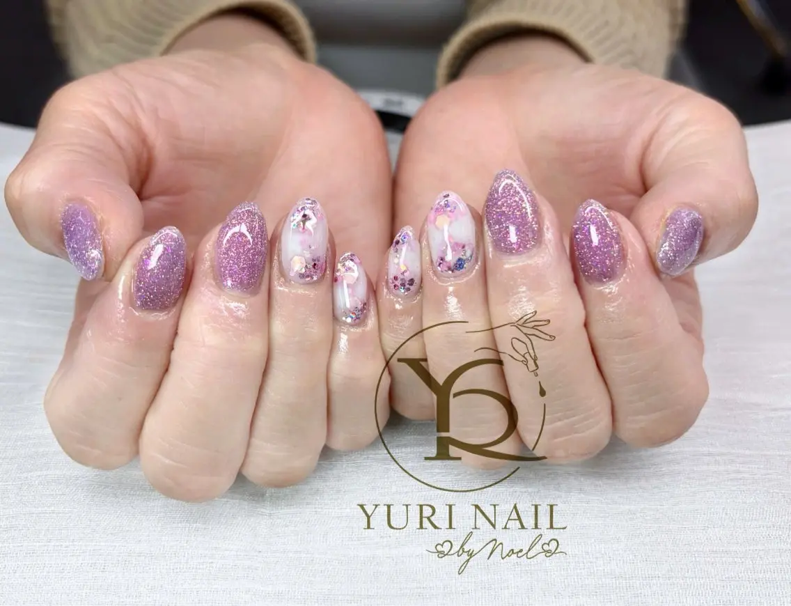ネイル チークネイル フレンチネイル グラデーション キラキラネイル マグネットネイル ハンドネイル フットネイル ハンドケア YURI Nail NARITAのネイルデザイン