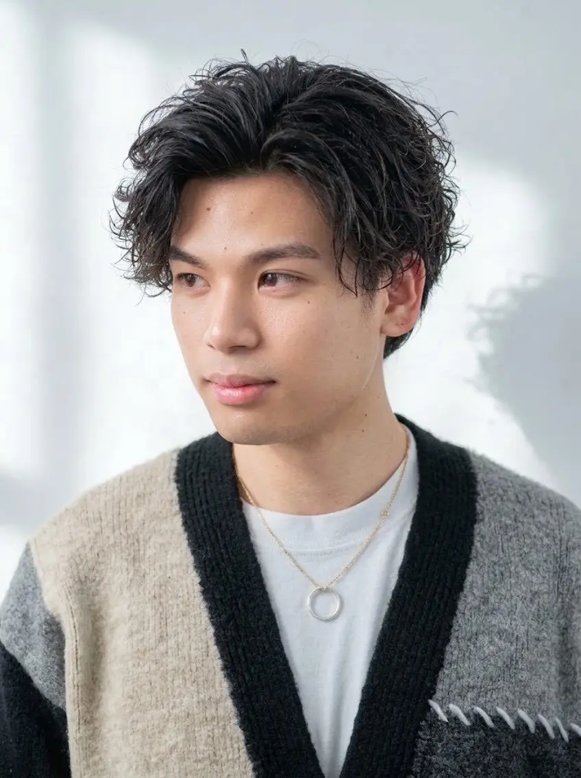 ショート メンズ 深井 龍生のヘアスタイル