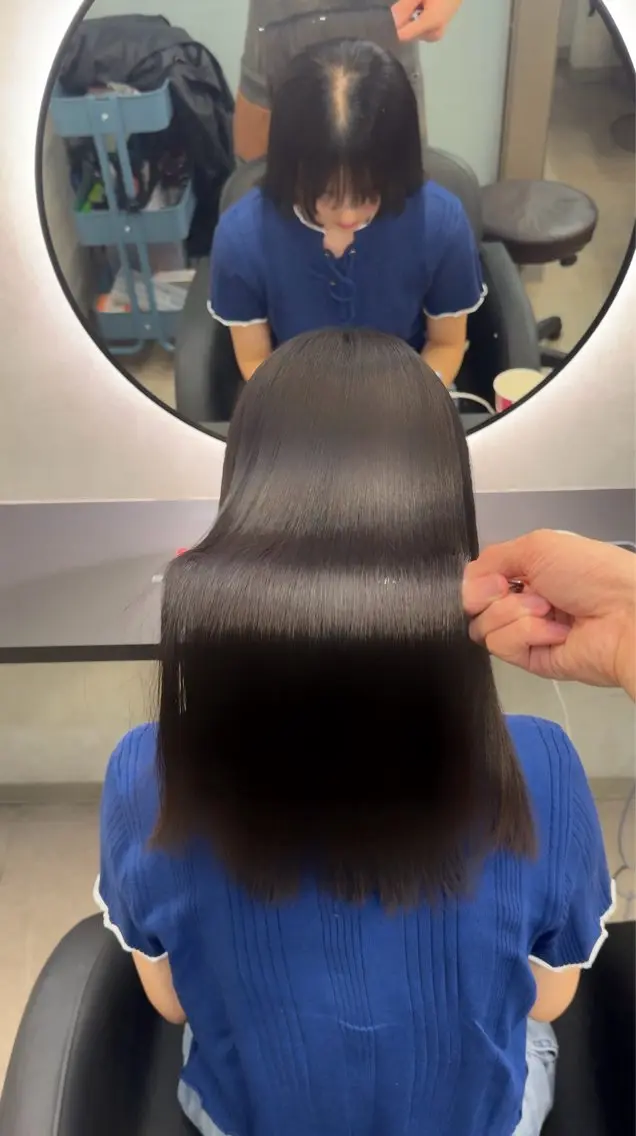 ロング ヘアアレンジ カット 縮毛矯正 トリートメント 新宿 /髪質改善/ レイヤー/ヒュウガのヘアスタイル